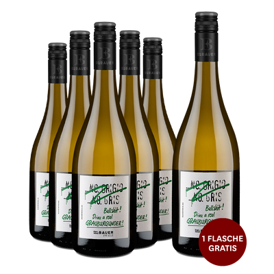 5+1 Flaschen „Pinot Grigio, Pinot Gris - Bullshit, drink a real Grauburgunder“ 2021