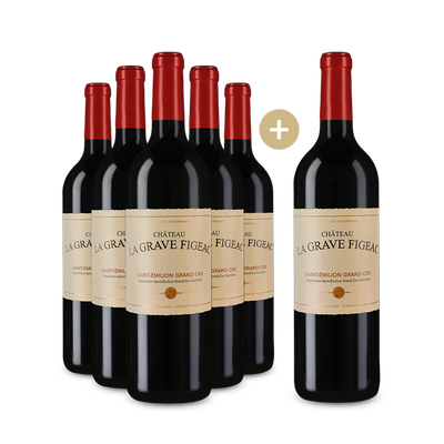 5+1 Flaschen Château La Grave Figeac Saint-Émilion Grand Cru 2018