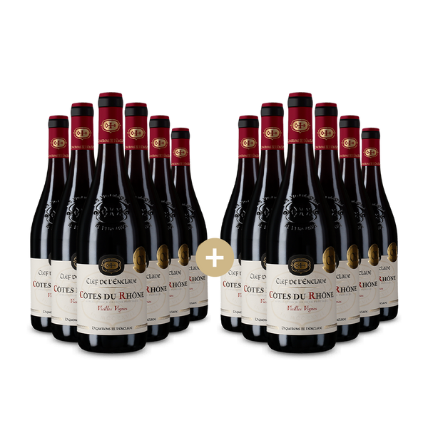 6+6 Flaschen Le Clef de lEnclave Réserve Vieilles Vignes Côtes du Rhône 2022