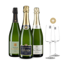 Cru Champagner im 3er-Set + 2 Schaumweingläser