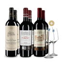 3x2 Flaschen Bordeaux-Genuss + 2 Gläser