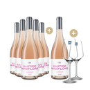 5+1 Flaschen Bastide Miraflors Black Slate Rosé 2024 + 2 Weingläser