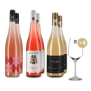 3x2 Deutsche VDP Rosé Klassiker + 4 Weingläser